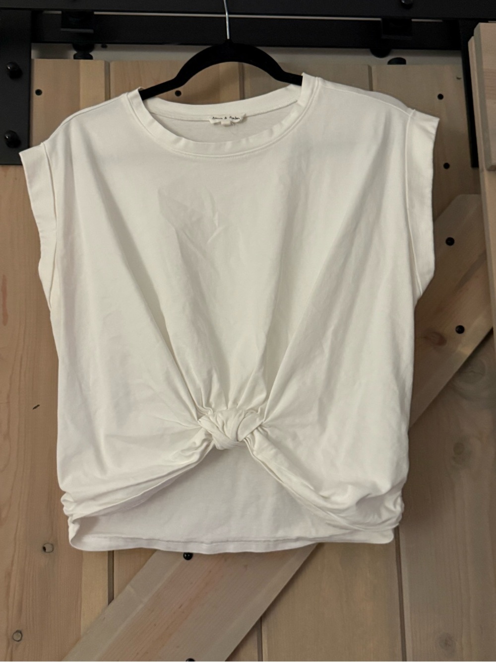 Aaron & Amber Knot-Front Cap Sleeve Muscle Tee